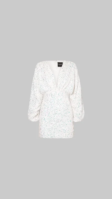 RETROFÊTE Aubrielle sequined chiffon mini dress Trendy Off-Shoulder Dress Mini