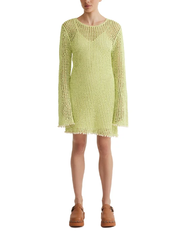 Submerged Crew Neck Mini Dress Melon Fashionable Mini Dress with Slits