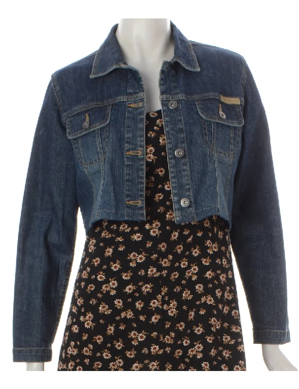 Label Daisy Pastel Denim Cropped Jacket Fleece Jacket Down Jacket Parka