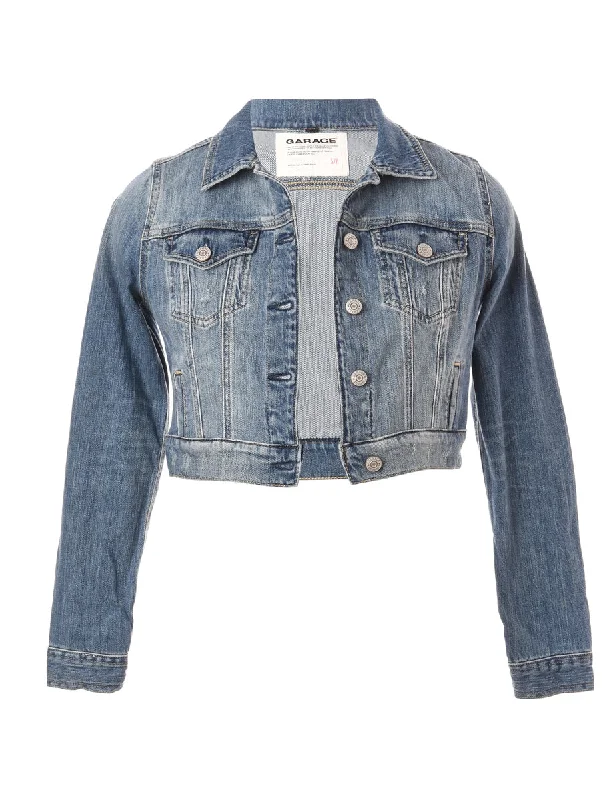 Label Cropped Denim Jacket With Waistband Satin Jacket Silk Jacket Chiffon Jacket
