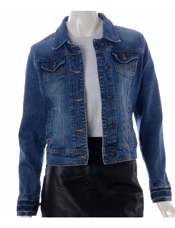 Label Cute But Psycho Denim Jacket Cotton Fabric Linen Fabric Terry Fabric