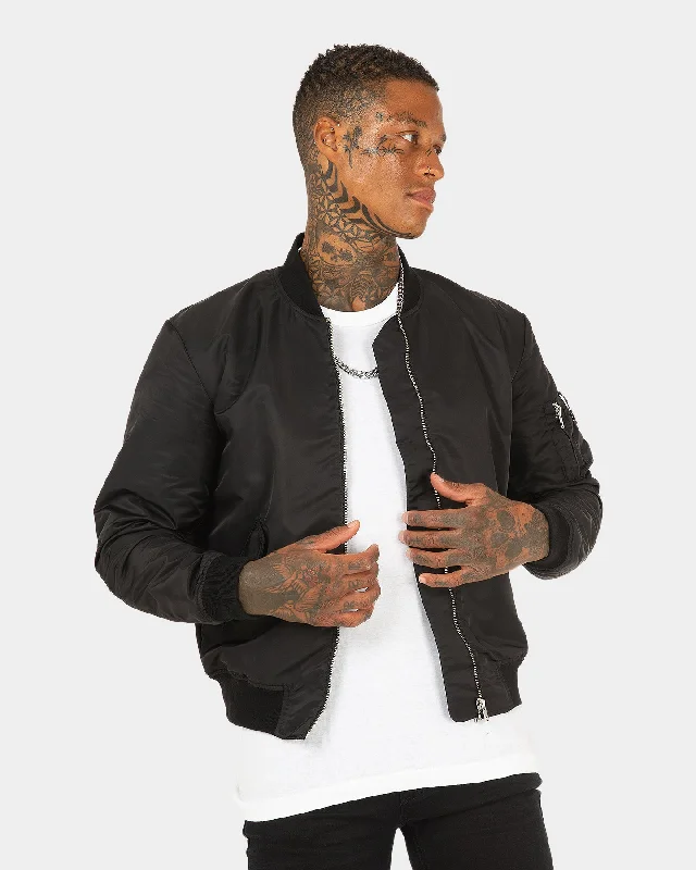 XXIII Statesman Slim Bomber Jacket Black Belted Jacket Elasticated Jacket Padded Jacket