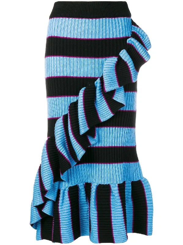 high-waisted striped skirt lace skirt intricate
