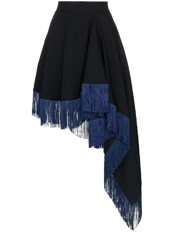 asymmetric fringe skirt lace skirt elegant