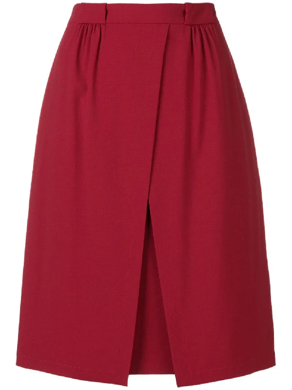 off centre split skirt corduroy skirt textured