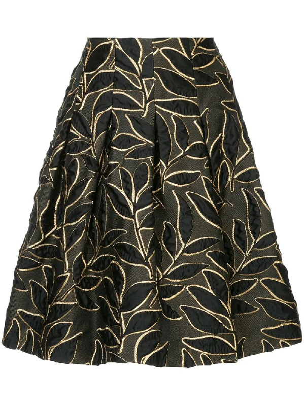 leaf patterned skirt lace skirt intricate