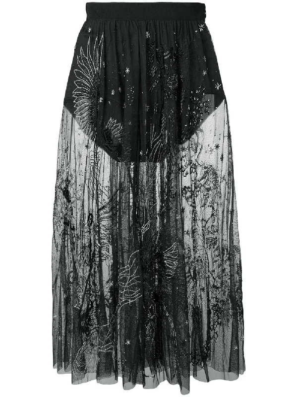 embroidered sheer skirt boho skirt vibe