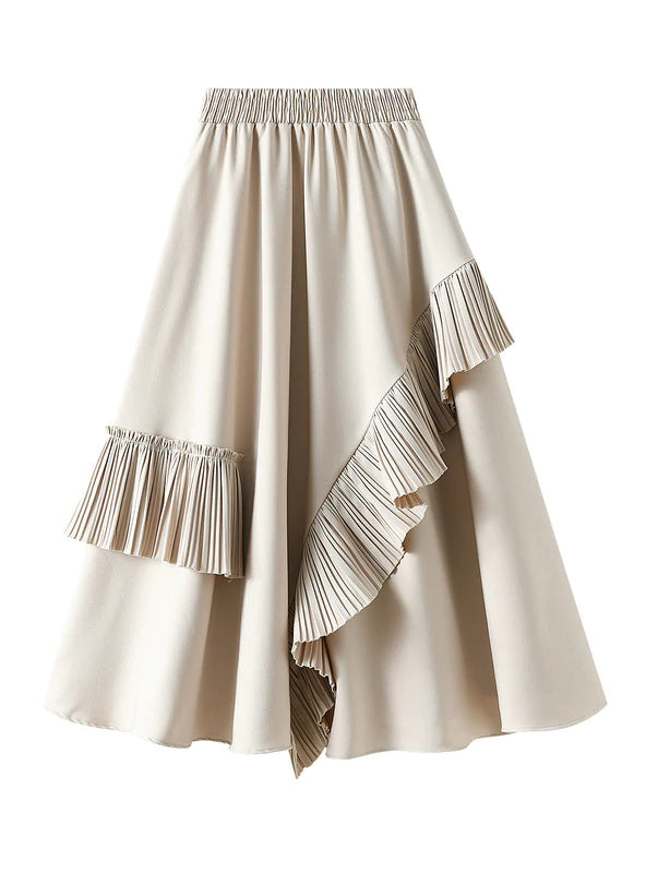 IRREGULAR RUFFLED BIG UMBRELLA SKIRT vintage skirt charm