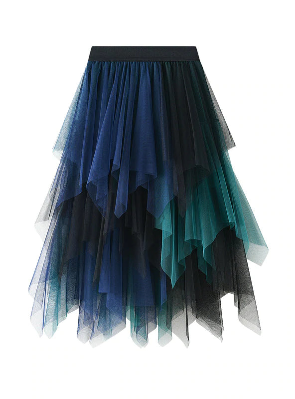 MULTI-LAYER IRREGULAR GAUZE SKIRT seamless skirt comfort