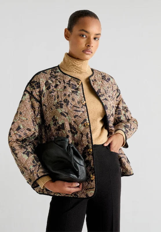 PUFFER JACKET WITH PRINT Corduroy Jacket Velvet Jacket Brocade Jacket