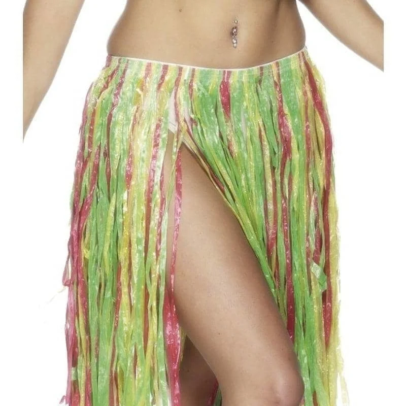 Hawaiian Hula Skirt Multicolour 56cm silk skirt sleek