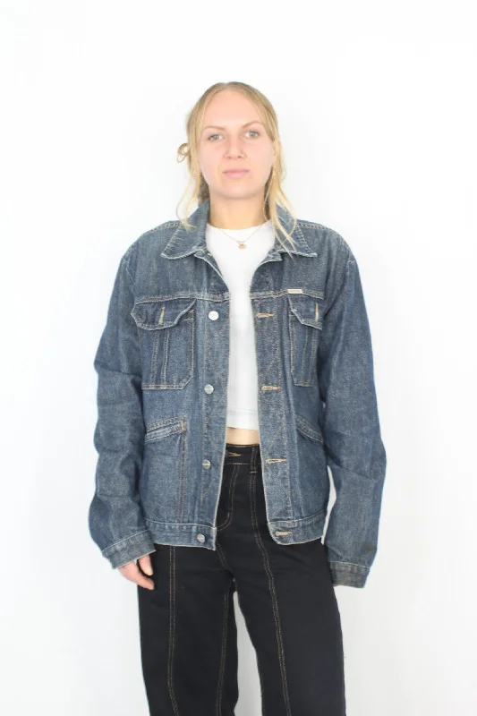 Mooks - Vintage Denim Jacket Insulated Jacket Fitted Jacket Loose Jacket