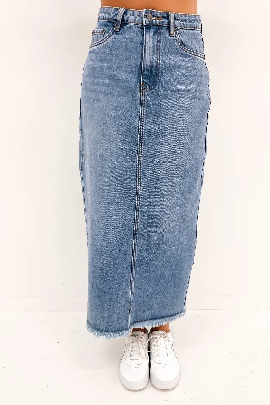 Ray Maxi Skirt Light Blue cashmere skirt fine