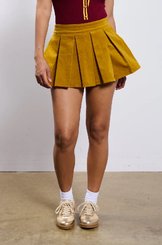 RUN AFTER YOU CORDUROY MINI SKIRT lightweight skirt design