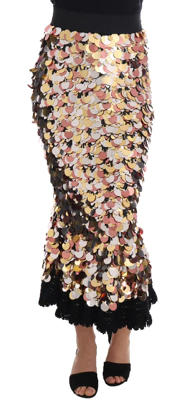 Dolce & Gabbana Sequin Embellished High-Waist Pencil Skirt vintage skirt charm