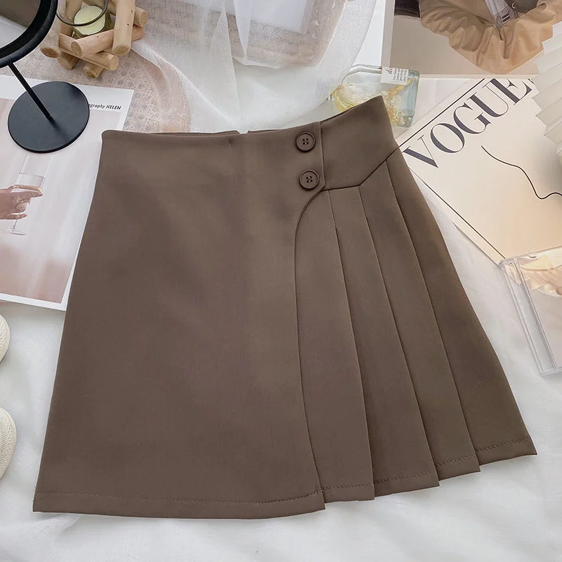 Slim and age reducing casual versatile high waist A-line skirt 5646 chiffon skirt airy Slim and age reducing casual versatile high waist A-line skirt 5646 chiffon skirt airy
