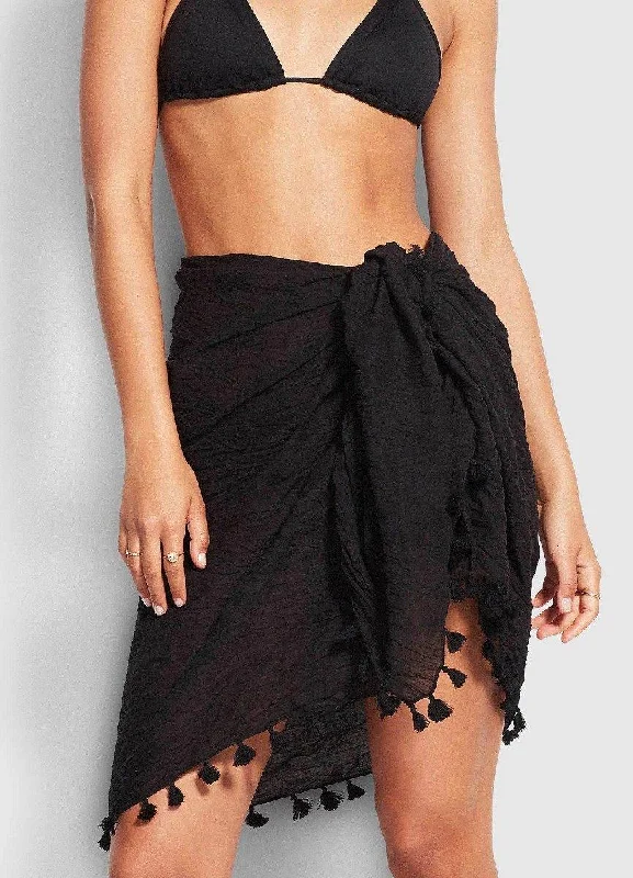 Sunseeker Tassel Wrap Cotton Sarong velvet skirt plush