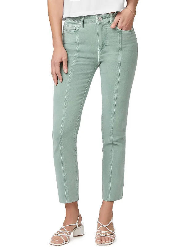 Cindy Womens Raw Hem Denim Straight Leg Jeans Chic Vintage-Inspired Denim Jeans