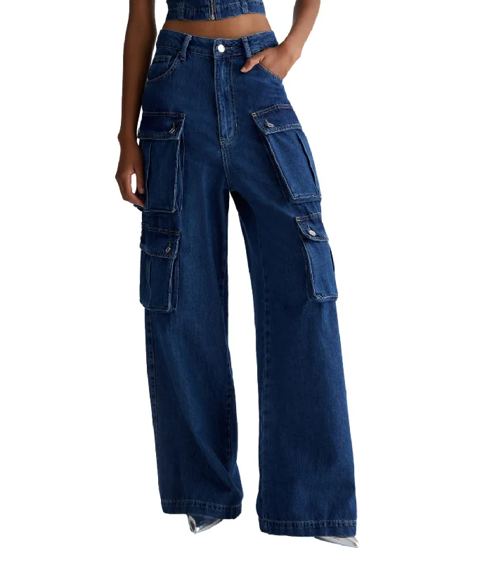 Liu Jo jeans cargo denim blue donna Comfortable Low-Rise Jeans
