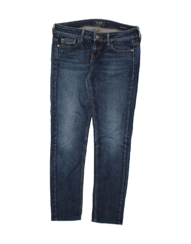 GUESS Womens Foxy Skinny Jeans W26 L30 Navy Blue Cotton Comfortable Flare Leg Jeans