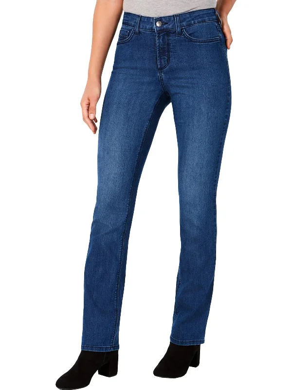 Hayley Womens Slimming High Waist Straight Leg Jeans Comfortable Zip-Fly Denim Jeans Hayley Womens Slimming High Waist Straight Leg Jeans Comfortable Zip-Fly Denim Jeans