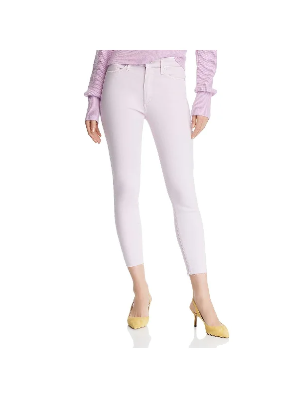 Icon Womens Denim Mid-Rise Colored Skinny Jeans Trendy Low-Rise Slim Jeans