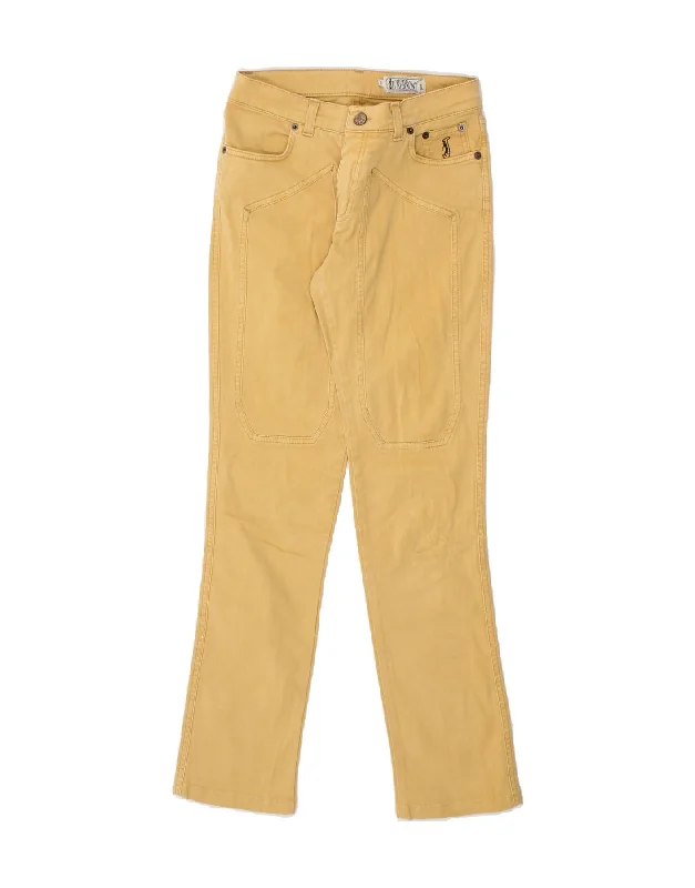 JECKERSON Womens Skinny Jeans W26 L29 Yellow Cotton Trendy Skinny High-Waist Jeans