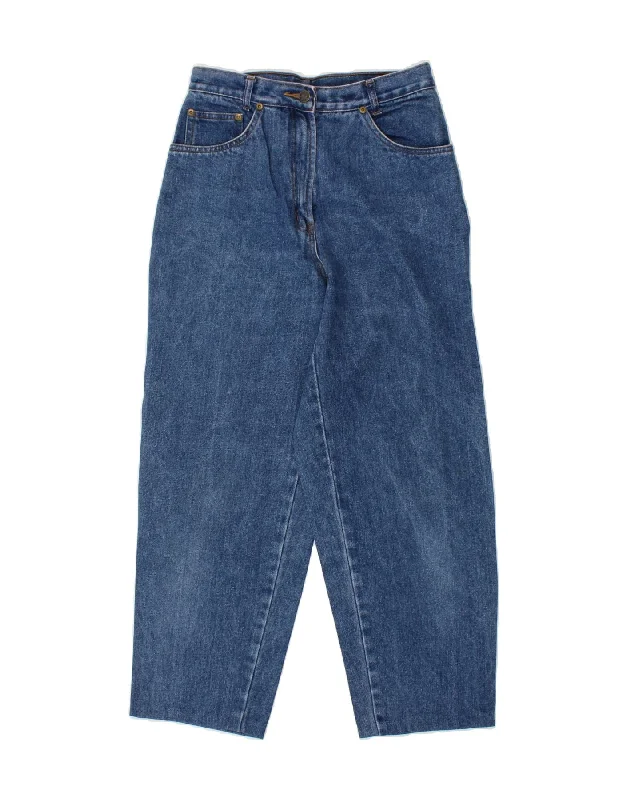 JOHN F GEE Womens Wide Leg High Waist Jeans IT 40 Small W27 L26 Blue Stylish Tapered Fit Jeans