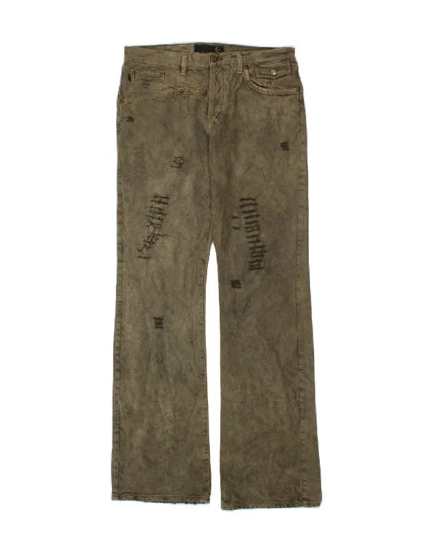 JUST CAVALLI Womens Bootcut Jeans W32 L34 Khaki Cotton Cozy Tencel Blend Denim Jeans JUST CAVALLI Womens Bootcut Jeans W32 L34 Khaki Cotton Cozy Tencel Blend Denim Jeans