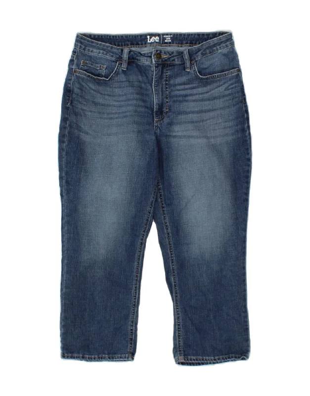LEE Womens Mid Rise Regular Fit Capri Jeans US 14 XL W34 L21 Blue Cotton Stylish Slim Fit Denim LEE Womens Mid Rise Regular Fit Capri Jeans US 14 XL W34 L21 Blue Cotton Stylish Slim Fit Denim