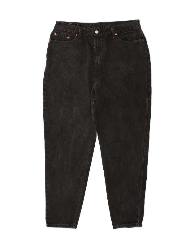 LEVI'S Womens 550 Relaxed Fit Tapered Jeans W36 L31 Black Cotton Comfortable Folded Hem Jeans LEVI'S Womens 550 Relaxed Fit Tapered Jeans W36 L31 Black Cotton Comfortable Folded Hem Jeans
