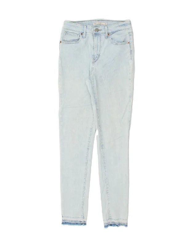 LEVI'S Womens 721 High Rise Skinny Jeans W27 L29  Blue Cotton Stylish Stone-Wash Denim Jeans
