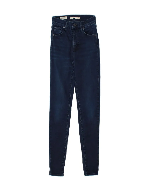 LEVI'S Womens Mile High Super Skinny Jeans W23 L30 Navy Blue Cotton Elegant Dark-Wash Bootcut Jeans LEVI'S Womens Mile High Super Skinny Jeans W23 L30 Navy Blue Cotton Elegant Dark-Wash Bootcut Jeans