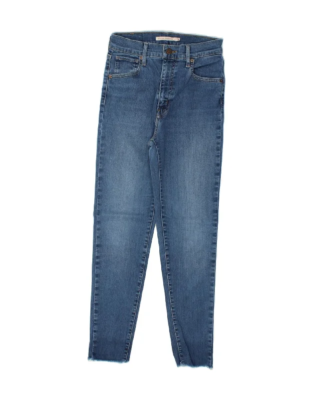 LEVI'S Womens Mile High Super Skinny Jeans W26 L26 Blue Cotton Fashionable Slim Fit Jeans LEVI'S Womens Mile High Super Skinny Jeans W26 L26 Blue Cotton Fashionable Slim Fit Jeans
