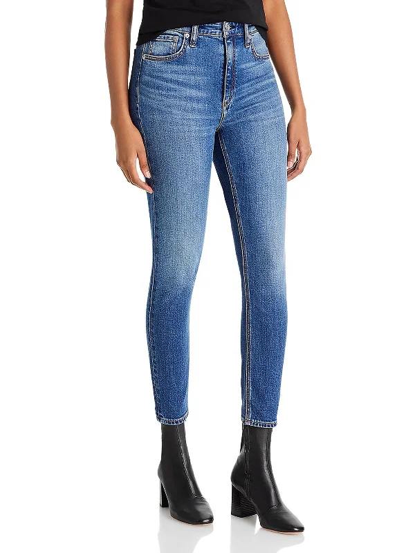 Nina Womens High Rise Medium Wash Skinny Jeans Fashionable Jeggings Style Jeans