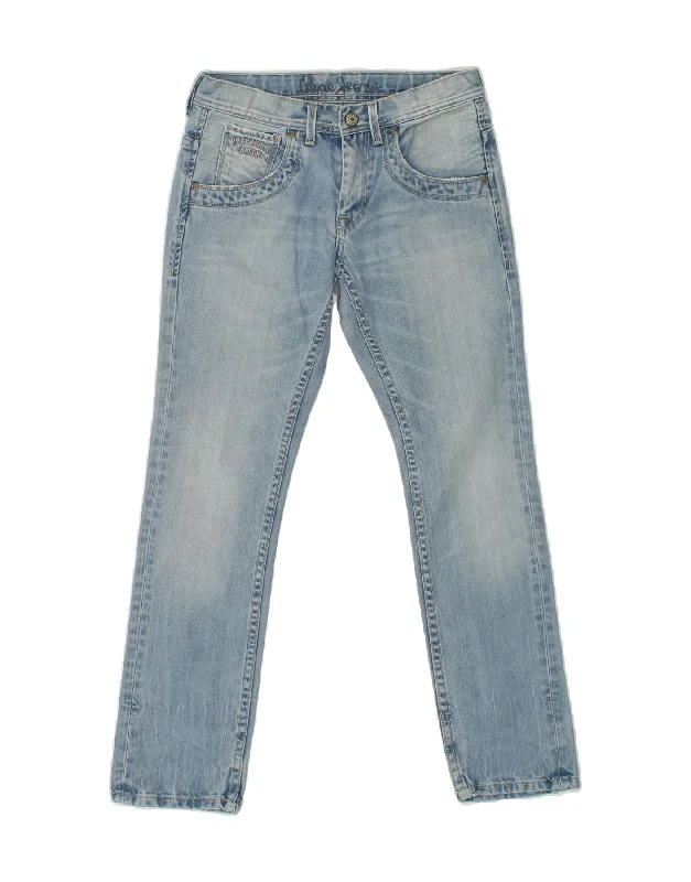 PEPE JEANS Womens Straight Jeans UK 10 Small W28 L28 Blue Cotton Fashionable Slim Fit Jeans