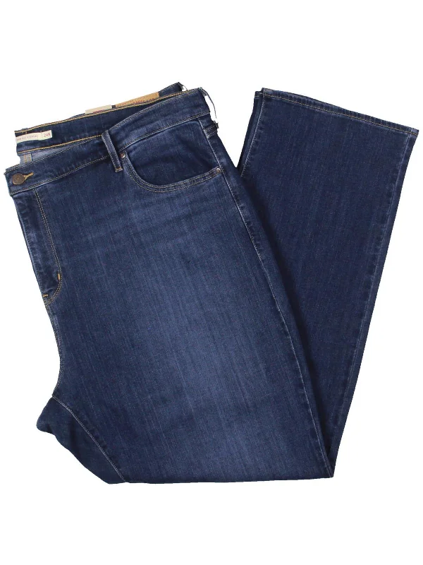 Plus Womens Stretch Denim Straight Leg Jeans Comfortable Jogger Style Jeans
