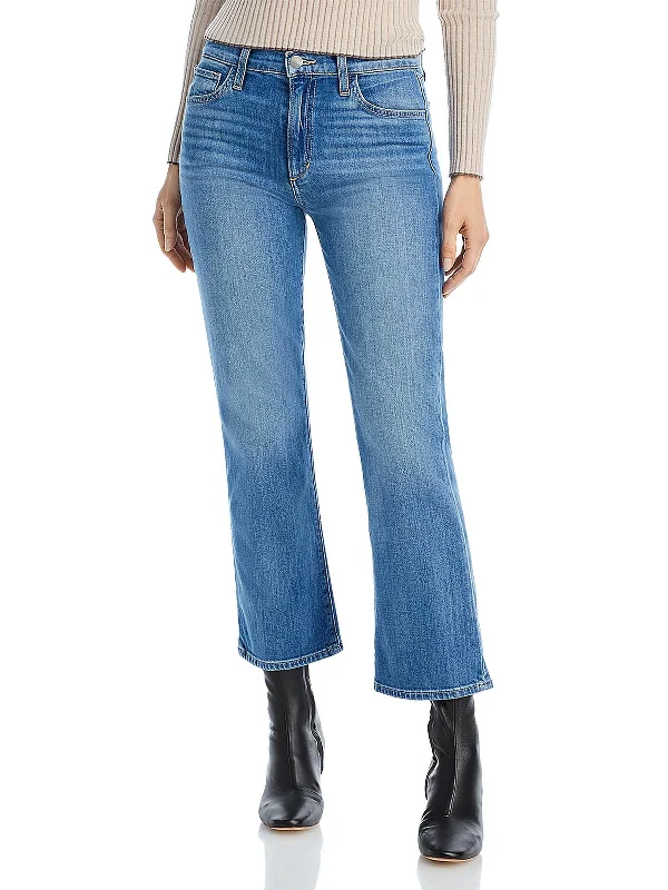 The Callie Womens Knit Denim Bootcut Jeans Trendy Bootcut High-Waisted Jeans