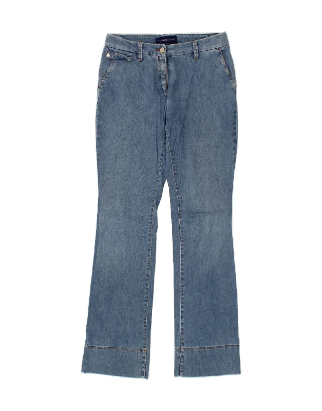 TRUSSARDI Womens Bootcut Jeans W29 L31  Blue Cotton Fashionable Button-Front Jeans