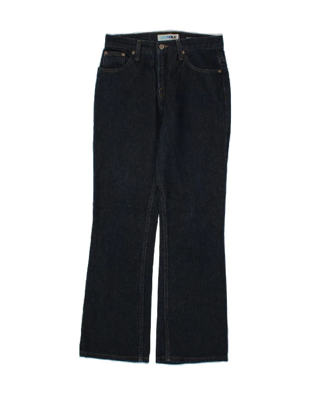 VINTAGE Womens High Waist Bootcut Jeans US 5 Medium W26 L29 Navy Blue Elegant Dark-Wash Bootcut Jeans VINTAGE Womens High Waist Bootcut Jeans US 5 Medium W26 L29 Navy Blue Elegant Dark-Wash Bootcut Jeans