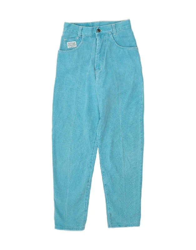 VINTAGE Womens High Waist Tapered Jeans EU 38 Medium W28 L29 Blue Cotton Elegant Skinny Leg Jeans VINTAGE Womens High Waist Tapered Jeans EU 38 Medium W28 L29 Blue Cotton Elegant Skinny Leg Jeans