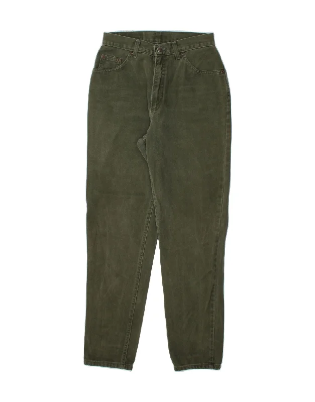 VINTAGE Womens Tapered Jeans W26 L30  Green Casual Distressed Denim Jeans