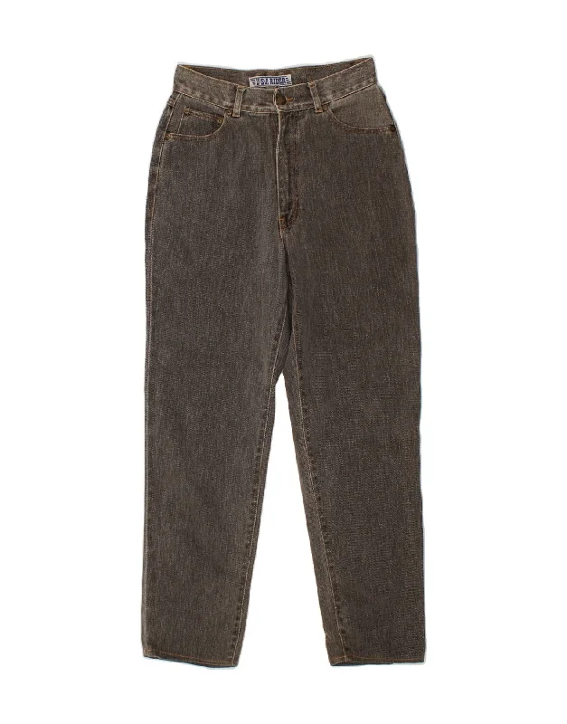 VINTAGE Womens Tapered Jeans W28 L27  Grey Stylish High-Waisted Denim