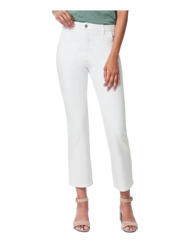 Womens Denim High Rise Cropped Jeans Trendy Flared Leg Jeans