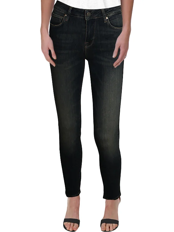 Womens High Rise Distressed Skinny Jeans Trendy Flared Leg Jeans