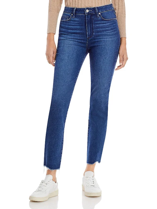 Womens High Rise Stretch Ankle Jeans Elegant Wide-Leg Jeans