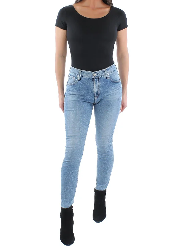 Womens Skinny Ankle Ankle Jeans Trendy Pleated Waist Jeans